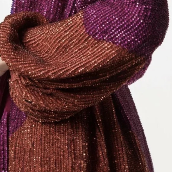 Retrofete Grace Velvet-trimmed Sequined Multicolor Cocktail Dress SZ S NWT $795 - Picture 6 of 6